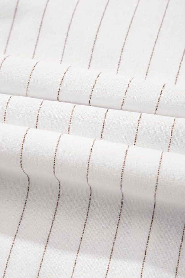 Women Beige Stripe Spaghetti Strap Pocketed High Waist Maxi Dress | Maxi Dresses - Image 6