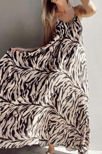 Women Black Boho Abstract Print Open Back Sleeveless Maxi Dress | Maxi Dresses