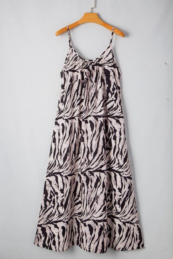 Women Black Boho Abstract Print Open Back Sleeveless Maxi Dress | Maxi Dresses - Image 3