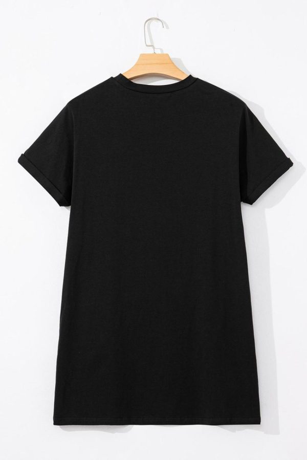 Women Black Nashville Guitar Print Mini T-Shirt Dress | Short Dresses - Image 6