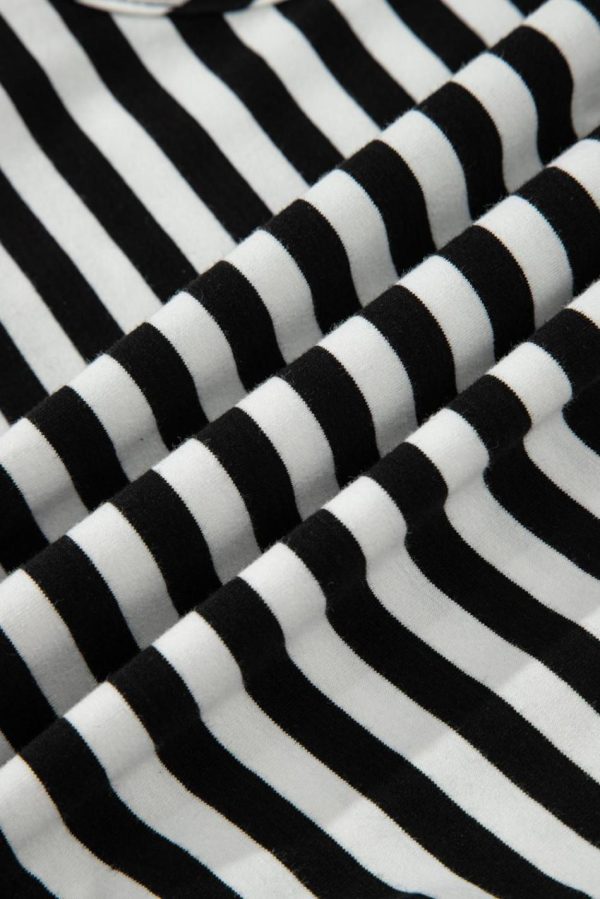 Women Black Stripe U Neck Sleeveless Loose Fit Mini Dress | Short Dresses - Image 7