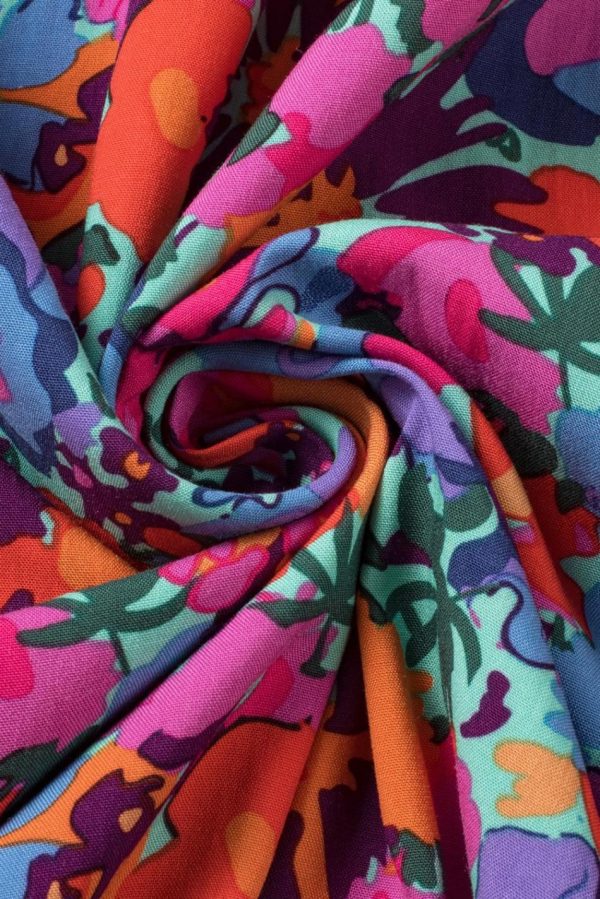 Women Blue Boho Floral Print V Neck Wrap Split Maxi Dress | Maxi Dresses - Image 4