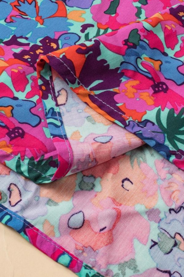 Women Blue Boho Floral Print V Neck Wrap Split Maxi Dress | Maxi Dresses - Image 6
