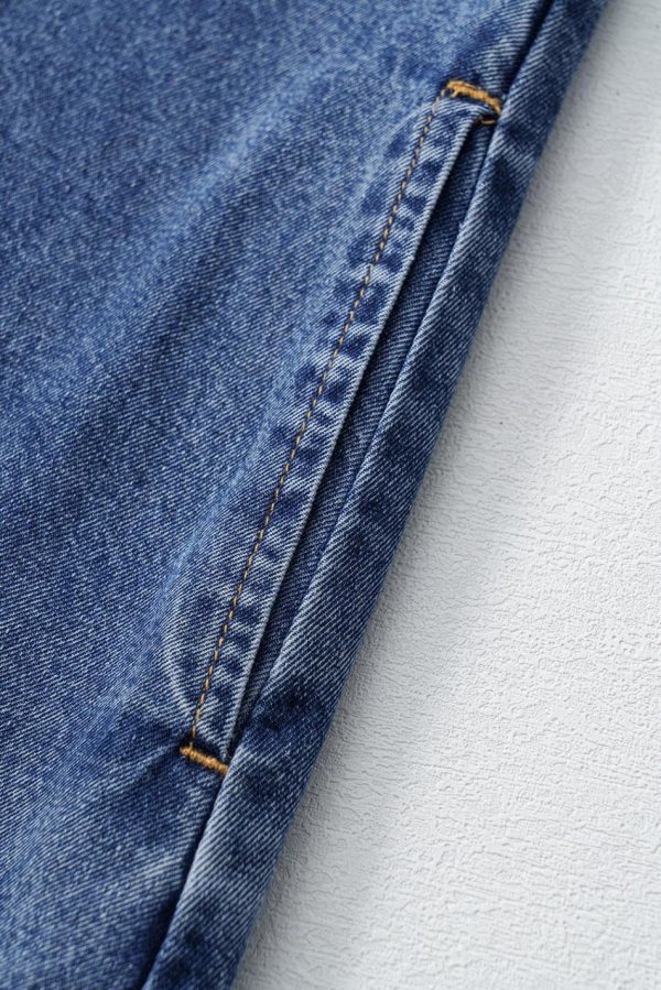 Women Blue Short Sleeve Collared Chest Pocket Denim Mini Dress | Short Dresses - Image 7
