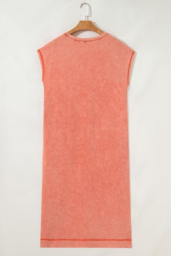 Women Carrot Mineral Wash Pocketed T-Shirt Dress | Midi Dresses - Image 5