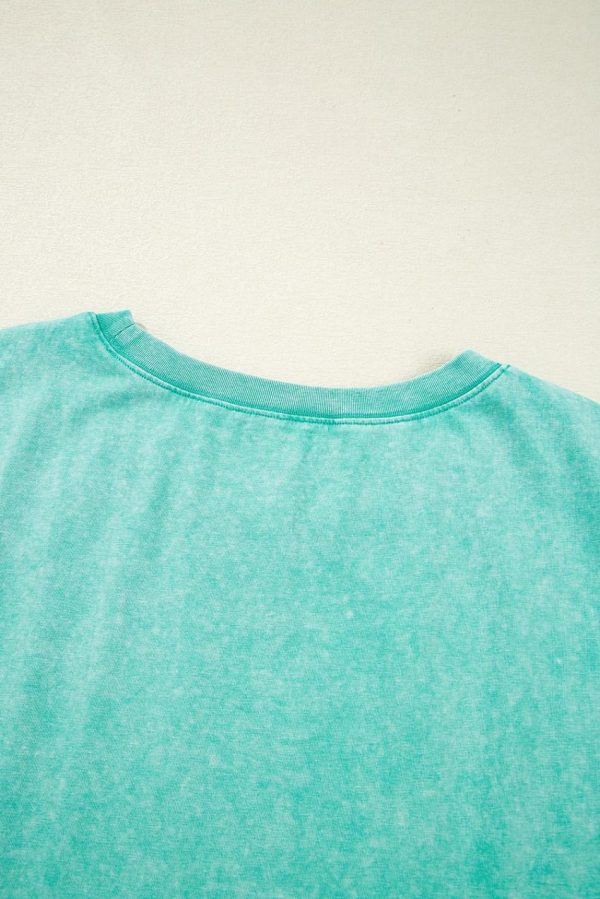 Women Clearly Aqua Mineral Wash Pocketed T-Shirt Dress | Midi Dresses - Image 7