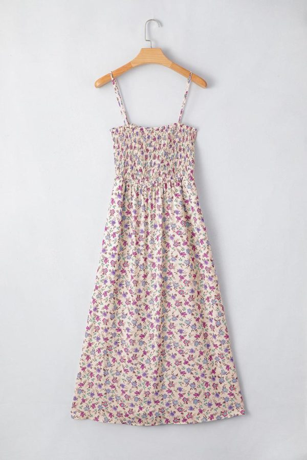 Women Multicolour Boho Floral Print Spaghetti Strap Flare Midi Dress | Midi Dresses - Image 2