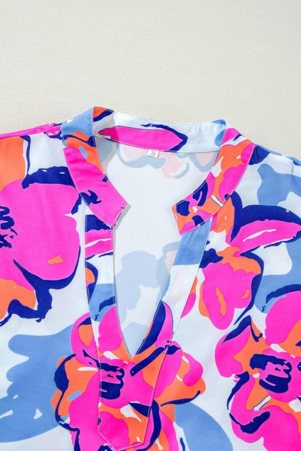Women Multicolour Floral Print Split Neck Midi Dress | Midi Dresses - Image 4