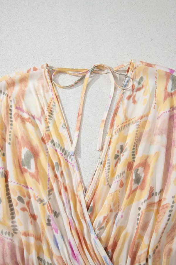 Women Multicolour Geometric Print Half Sleeve High Waist Maxi Dress | Maxi Dresses - Image 2