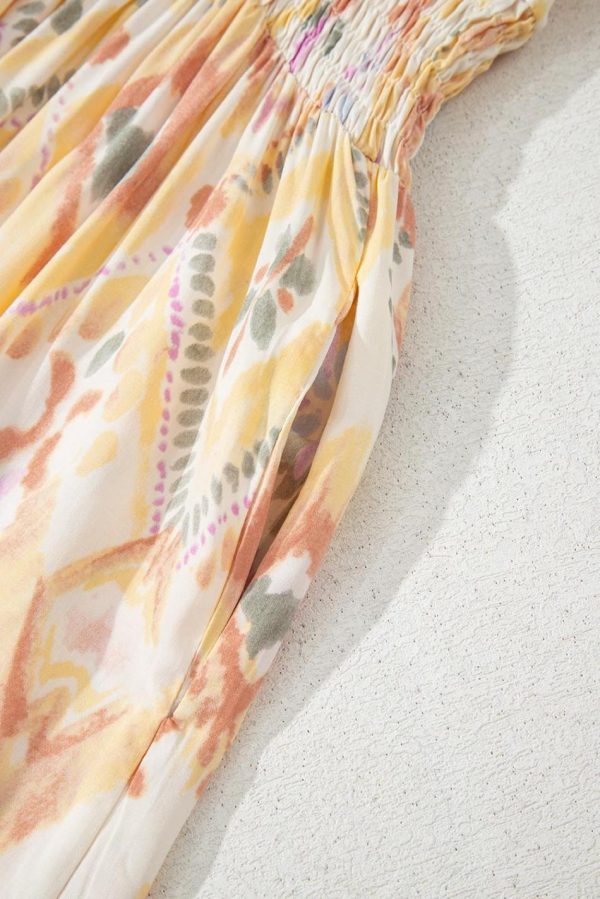 Women Multicolour Geometric Print Half Sleeve High Waist Maxi Dress | Maxi Dresses - Image 6