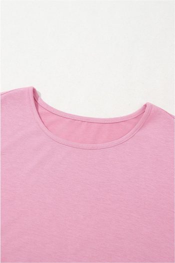 Women Pink Solid Color Short Sleeve High Waist Pocketed Midi Dress | Midi Dresses