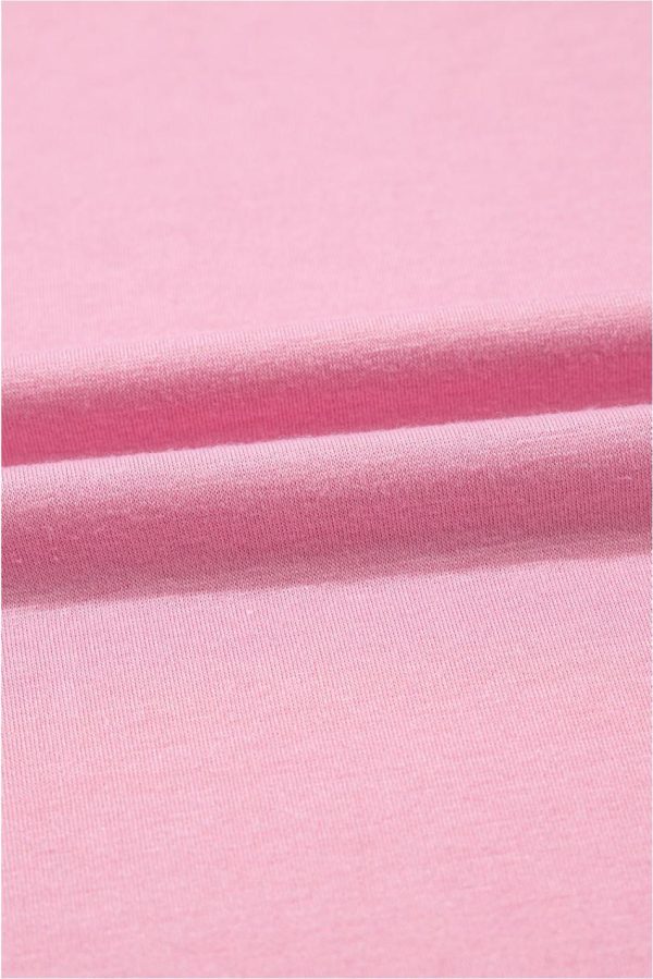 Women Pink Solid Color Short Sleeve High Waist Pocketed Midi Dress | Midi Dresses - Image 5