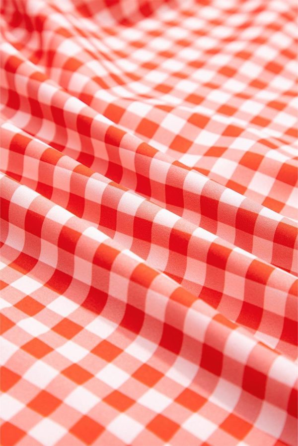 Women Red Plaid Square Neck Sleeveless Maxi Dress | Maxi Dresses - Image 5