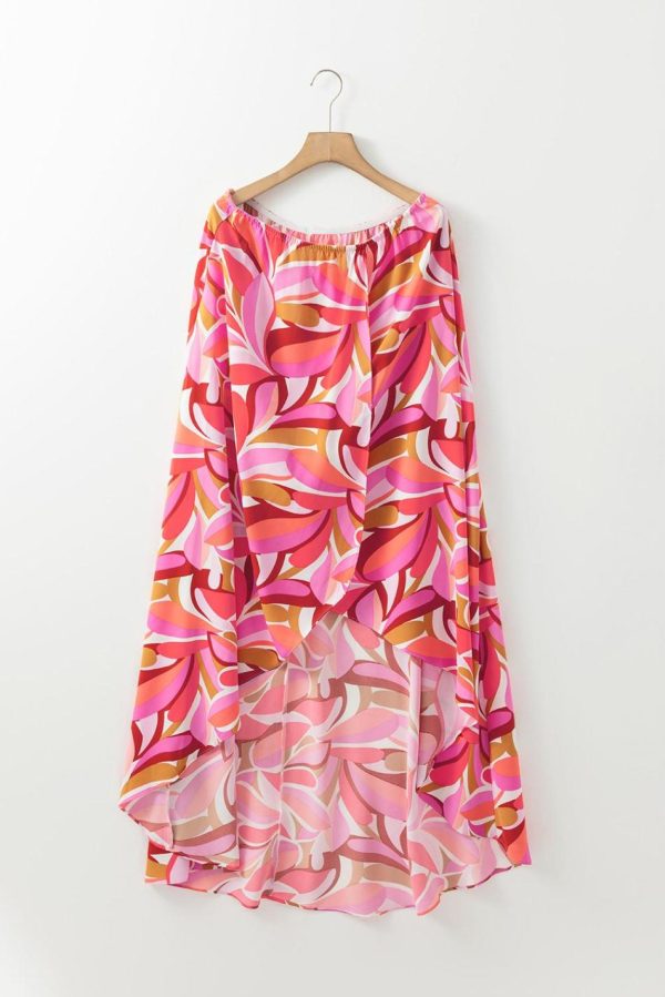 Women Rose Floral High Low Bandeau Vacay Dress | Maxi Dresses - Image 2