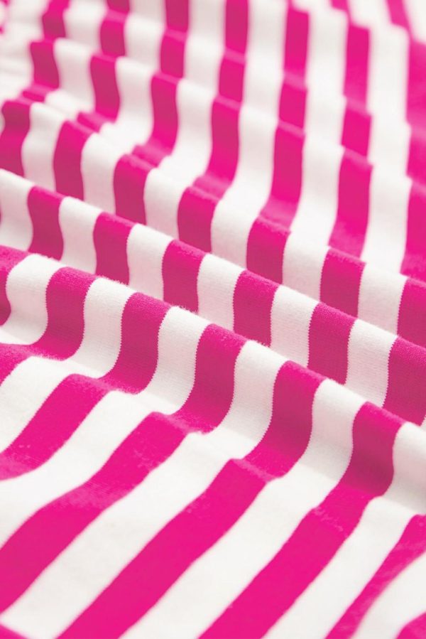 Women Rose Stripe U Neck Sleeveless Loose Fit Mini Dress | Short Dresses - Image 7