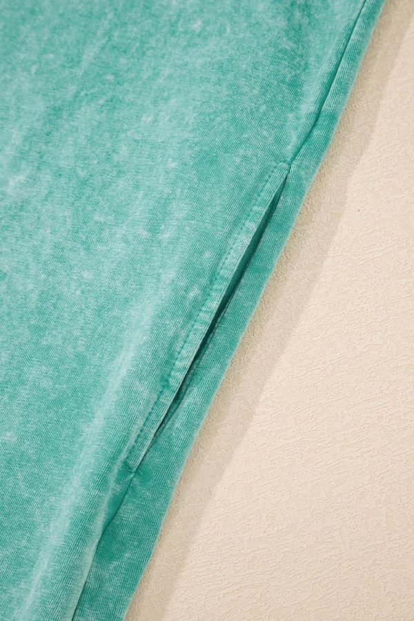 Women Sea Green Mineral Wash Pocket Tank Mini Dress | Short Dresses - Image 5