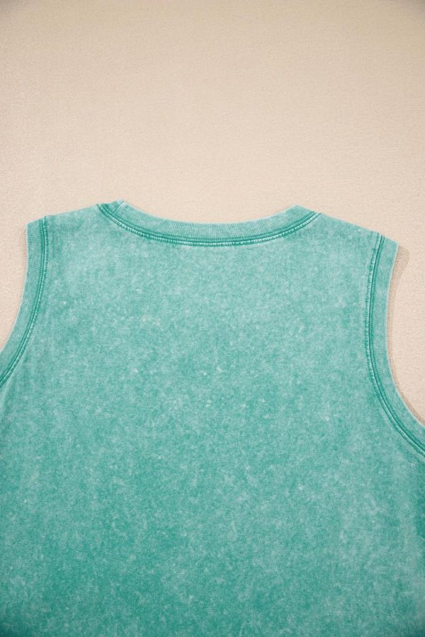 Women Sea Green Mineral Wash Pocket Tank Mini Dress | Short Dresses - Image 7