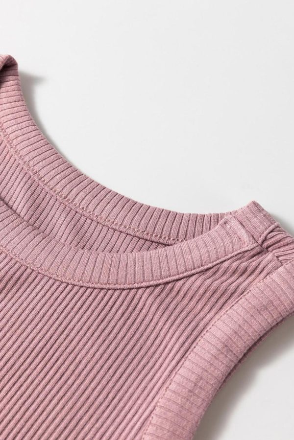 Women Sepia Rose Ribbed Vest Patchwork Tiered Midi Dress | Midi Dresses - Image 4