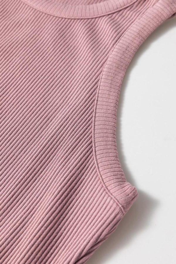 Women Sepia Rose Ribbed Vest Patchwork Tiered Midi Dress | Midi Dresses - Image 5