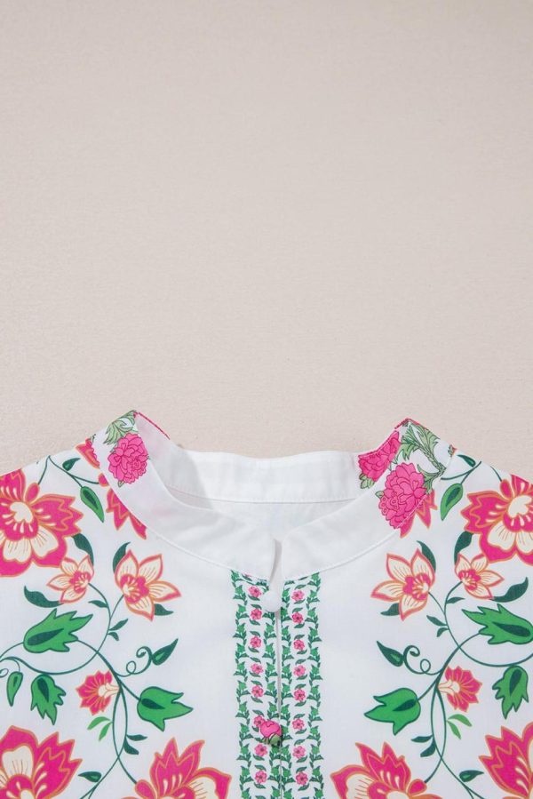Women White Floral Print Loose Tiered Maxi Dress | Maxi Dresses - Image 3