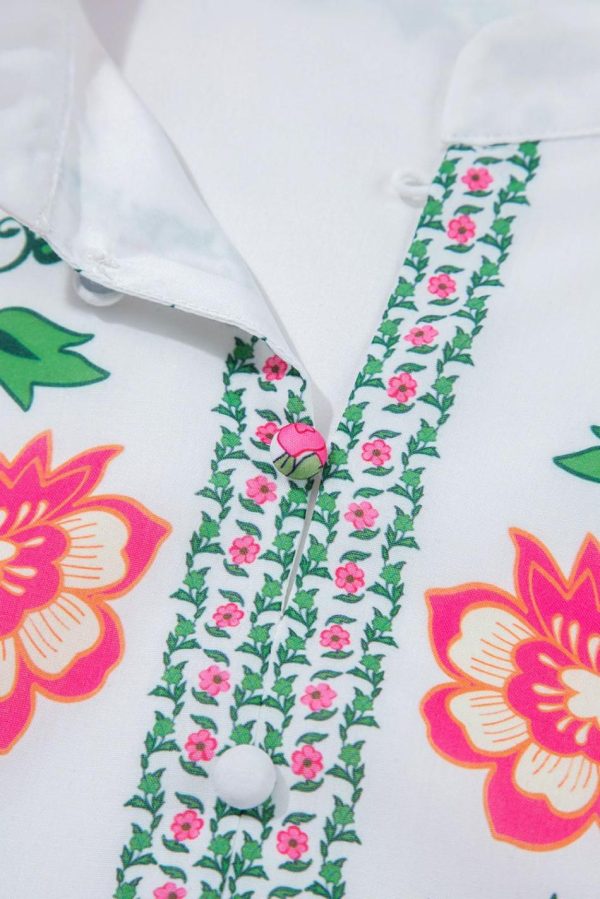 Women White Floral Print Loose Tiered Maxi Dress | Maxi Dresses - Image 4