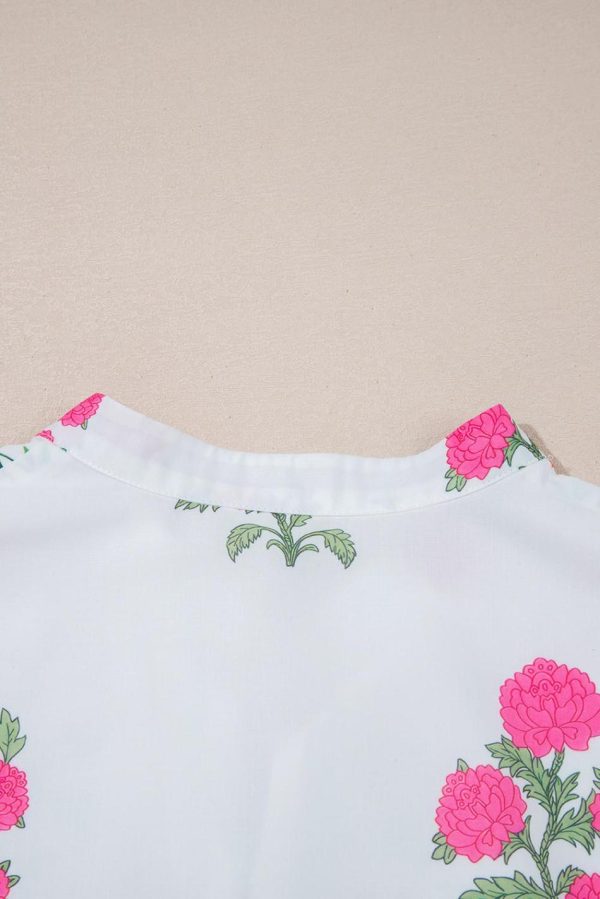 Women White Floral Print Loose Tiered Maxi Dress | Maxi Dresses - Image 6