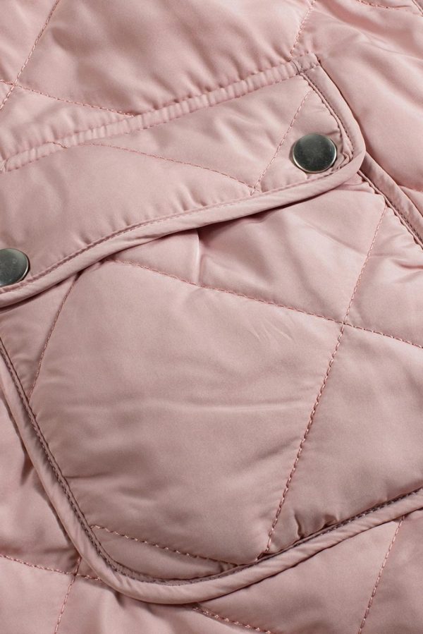Manteau Gilet Matelassé Rose Doublé De Polaire Avec Fermeture Éclair | Women Coats - Image 6
